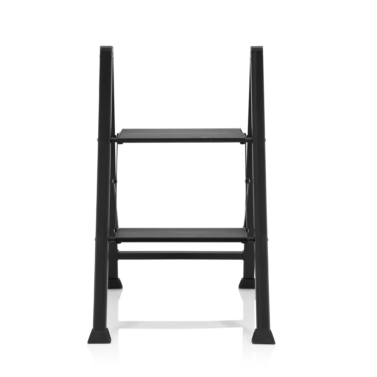 Échelle pliante SOLID W5 noire avec deux marches de hjh OFFICE – vue à 360° (vue de face 0°)