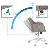 Réglage de la hauteur et mécanisme d'inclinaison à 90 degrés du siège de bureau à domicile SOLAO HOME en gris de hjh LIVING