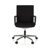 Siège de bureau de qualité professionnelle MOVE-TEC 3D noir avec accoudoirs et pied à cinq roulettes de hjh OFFICE – vue à 360° (vue de face 0°)