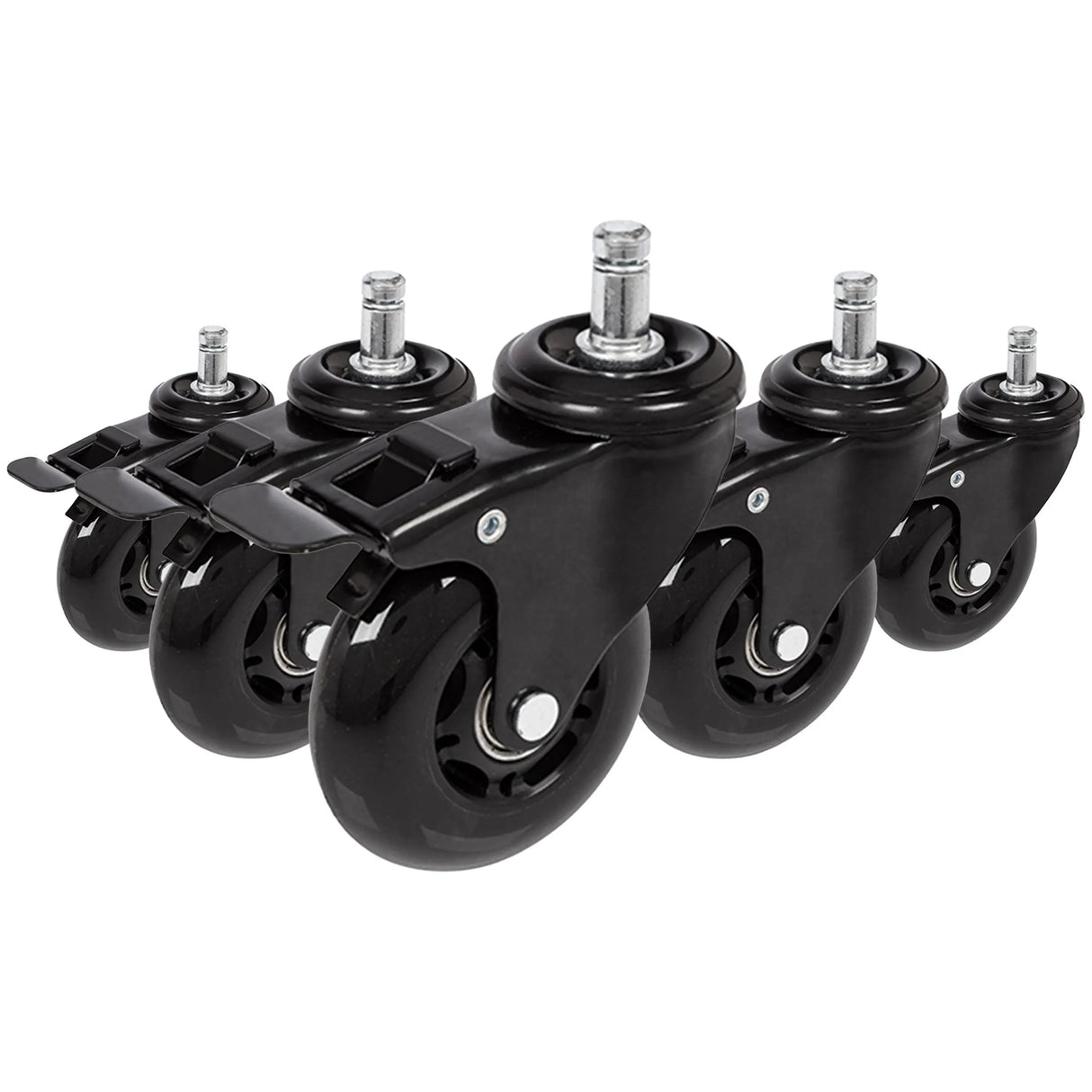 5x ROLO SKATE S 11mm/75mm avec frein d'arrêt | Sols durs - Roulettes 