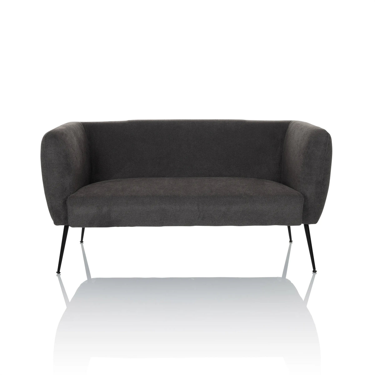 Canapé lounge gris HAYRIVER avec pieds noirs fins de hjh LIVING – vue à 360° (vue de face 0°)
