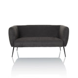 Canapé lounge gris HAYRIVER avec pieds noirs fins de hjh LIVING – vue à 360° (vue de face 0°)