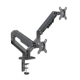 Fixation pour écran double Ergomount GF2 en noir avec fixation de table et passe-câbles de hjh OFFICE