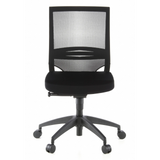 Siège de bureau de qualité professionnelle PORTO ECO noir avec dossier en maille et base à cinq roulettes de hjh OFFICE – vue à 360° (vue de face 0°)