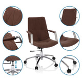 Siège de bureau à domicile SARANTO II en marron moyen avec vues détaillées du tissu, de l'accoudoir et du vérin à gaz de hjh OFFICE