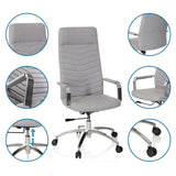 Siège de bureau à domicile SARANTO PLUS gris clair avec vues détaillées du tissu, des accoudoirs, du vérin et des roulettes de hjh OFFICE