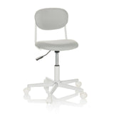 Chaise pivotante pour des enfants KIDDY BASE I grise avec siège rembourré et base à cinq roulettes de hjh OFFICE – vue à 360° (vue de face 15°)