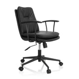Siège de bureau à domicile SMALLO noir avec rembourrage et piètement à cinq roulettes de hjh OFFICE – vue à 360° (vue de trois quarts avant 60°)