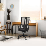 Siège de bureau de qualité professionnelle TRAMORE BASE noir avec dossier en maille à un bureau en bois de hjh OFFICE
