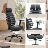 Appuie-tête, accoudoirs et hauteur d'assise réglables du siège de bureau de qualité professionnelle ERGO LINE II PRO en noir de hjh OFFICE