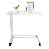 Bureau assis-debout blanc STAND II avec roulettes et un plateau de hjh OFFICE
