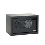 Coffre-fort noir SAFE COMPACT III avec serrure à combinaison et poignée rotative de hjh OFFICE – vue à 360° (vue de face 0°)