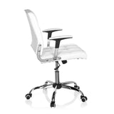 Siège de bureau à domicile ERNESTO blanc avec rembourrage capitonné et base à cinq roulettes de hjh OFFICE – vue à 360° (vue de profil 100°)