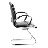 Chaises cantilever PARMA V noires avec traverses et accoudoirs de hjh OFFICE – vue à 360° (vue de profil 100°)