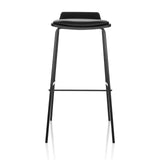 Tabouret de bar noir LONSO 10 avec assise rembourrée et un repose-pieds de hjh OFFICE – vue à 360° (vue de face 0°)