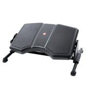 Repose-pieds noir PODI II avec deux surfaces d'appui nervurées et cadre métallique de hjh OFFICE