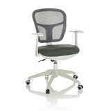 Siège de bureau à domicile TOP 108 W gris avec dossier en maille et piètement à cinq roulettes de hjh OFFICE – vue à 360° (vue de face 15°)
