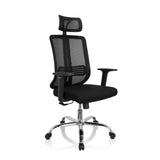 Siège de bureau à domicile ZH 200 noir avec dossier en maille et base à cinq roulettes de hjh OFFICE – vue à 360° (vue de trois quarts avant 40°)