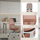 Siège de bureau de qualité professionnelle Minoro W en blanc et marron avec dossier réglable en hauteur de hjh OFFICE (image générée par IA)