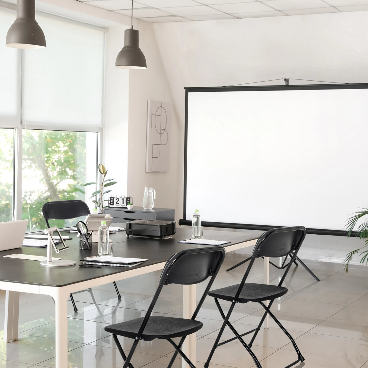 Outdoor-Stuhl TUDELA XXL B in Schwarz mit Metallgestell und Sitzfläche von hjh OFFICE
