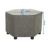 Vue dimensionnelle du Tabouret rembourré BAREO de 68 × 60 cm et d'une hauteur de 43 cm de hjh OFFICE