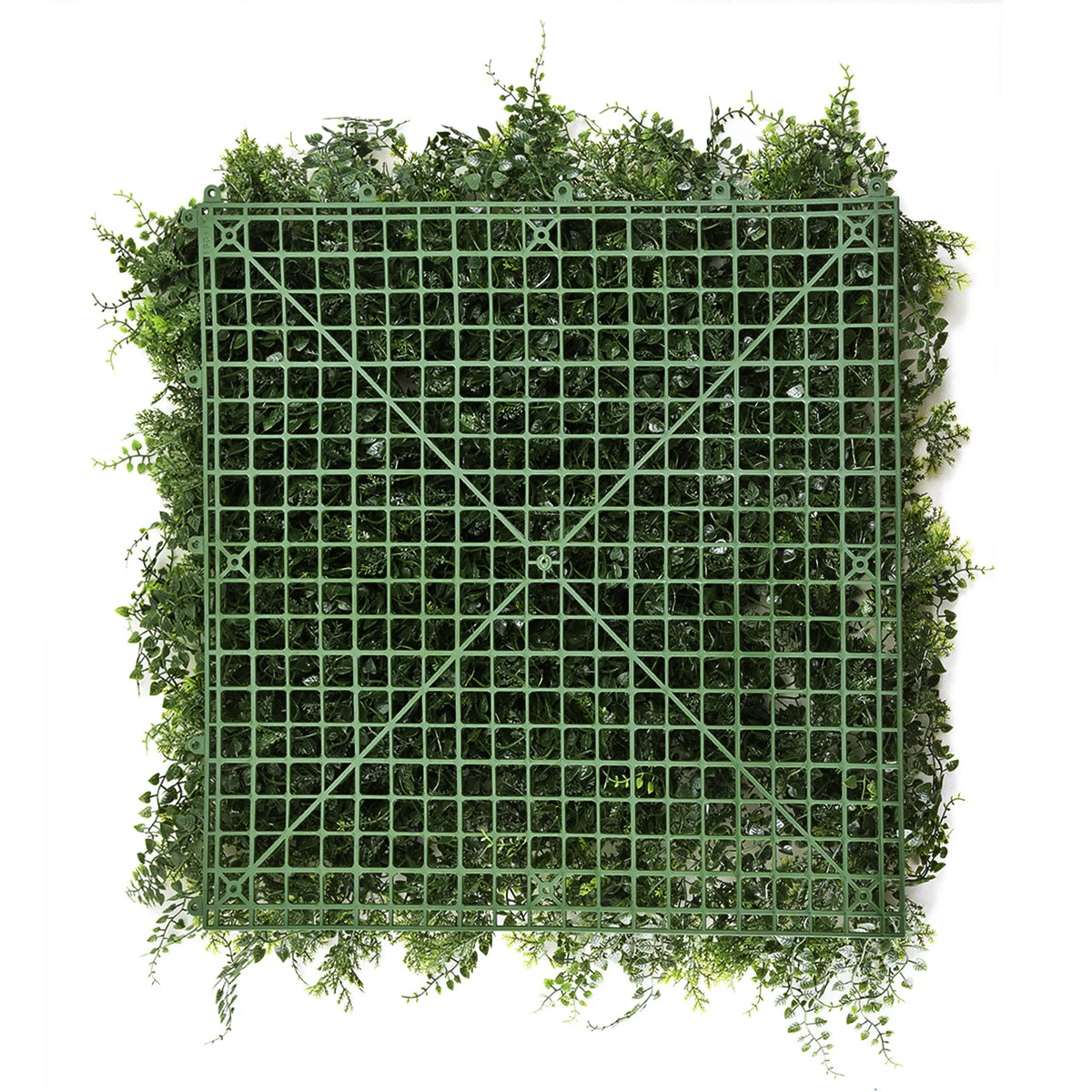 Grüne Pflanzenmatte LEAFLUXE 2 mit quadratischem Gittermuster aus Kunststoff von hjh LIVING