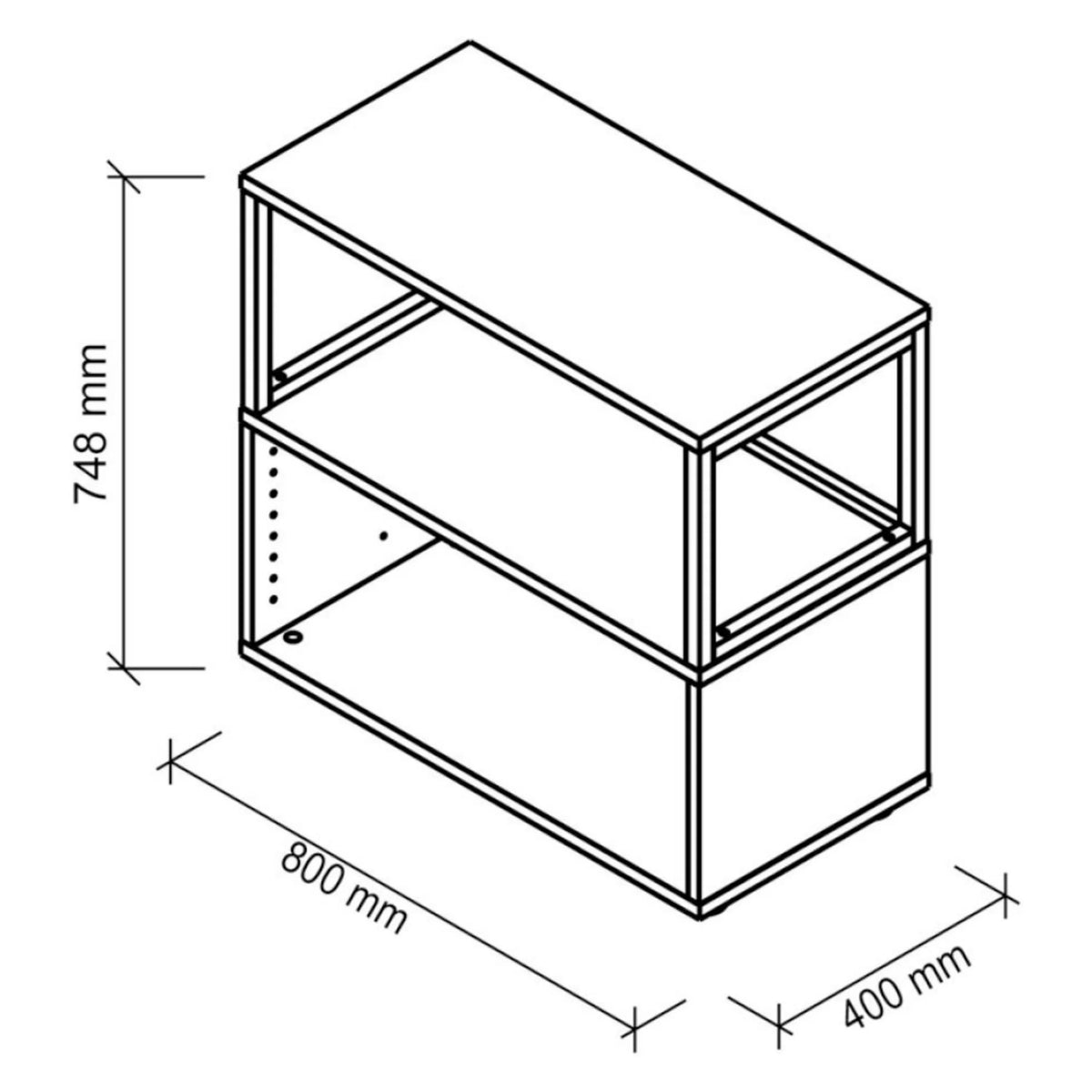 Dessin technique du châssis FlexWall 800 × 400 mm de hjh OFFICE PRO