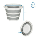 Dessin coté du Conteneur pliable CLEAN SILR avec un volume de 10 l et un diamètre de 32 cm de hjh OFFICE