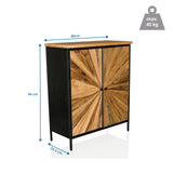 Vue dimensionnelle de la Commode SANTJAGO BLACK SUN XL de 80 × 94 cm et d'une capacité de charge de 40 kg de hjh LIVING