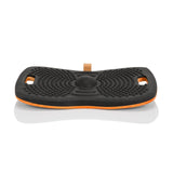 Schwarzes Balance Board ACTIV mit Noppenstruktur und orangefarbenem Kern von hjh OFFICE – 360-Grad-Ansicht (Frontansicht 0°)