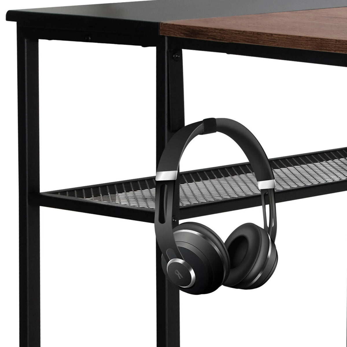 Casque sur l'étagère du Bureau WORKSPACE H I en noir-brun de hjh OFFICE