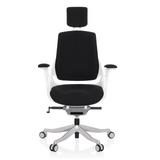 Siège de bureau de qualité professionnelle SPEKTRE noir avec appui-tête et base à cinq roulettes de hjh OFFICE – vue à 360° (vue de face 0°)