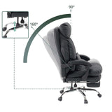 Siège de direction pour bureau à domicile Relax Legoro noir avec repose-pieds et piètement chromé de MyBuero