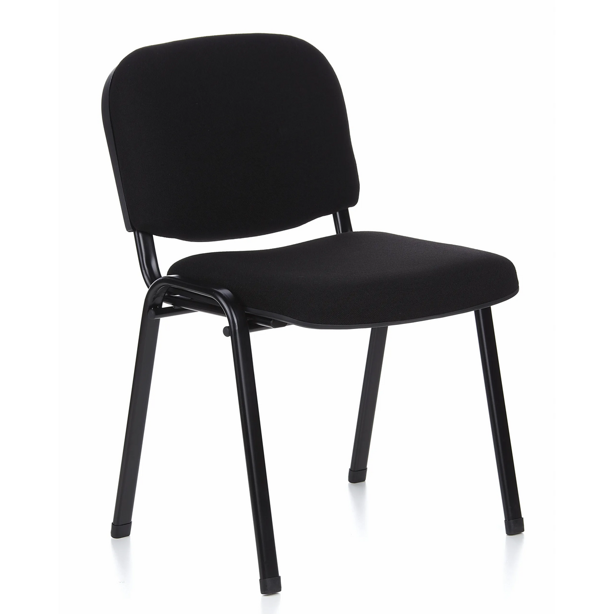 Chaise à quatre pieds XT 600 SW noire avec assise et dossier rembourrés de hjh OFFICE – vue à 360° (vue de trois quarts avant 40°)