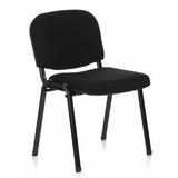 Chaise à quatre pieds XT 600 SW noire avec assise et dossier rembourrés de hjh OFFICE – vue à 360° (vue de trois quarts avant 40°)