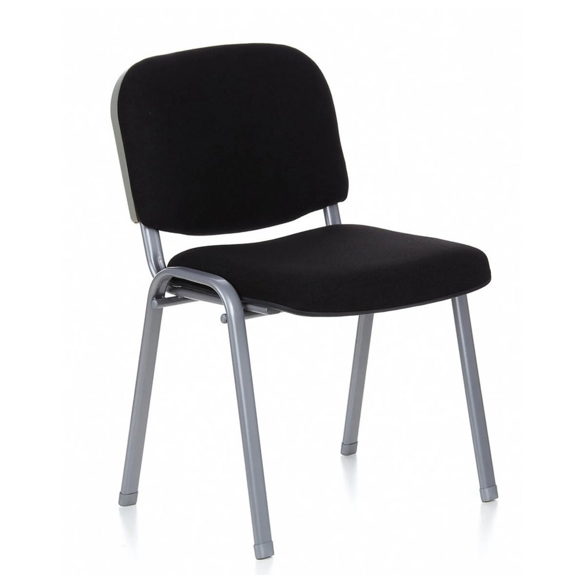 Chaise à quatre pieds XT 600 S avec revêtement noir et structure argentée de hjh OFFICE