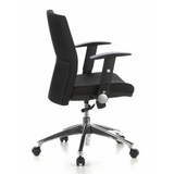 Siège de bureau de qualité professionnelle LAGUNA PRO noir avec accoudoirs et piétement à cinq roulettes de hjh OFFICE – vue à 360° (vue de profil 100°)