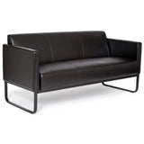 Canapé lounge BALI BLACK noir trois places avec structure métallique minimaliste de hjh OFFICE