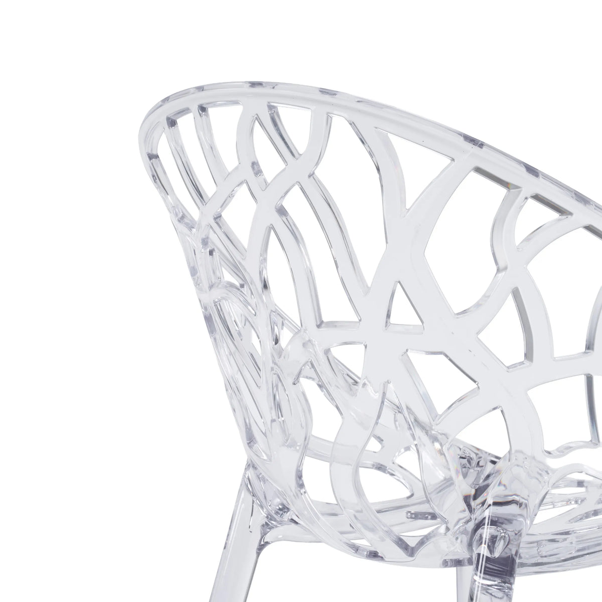 Dossier en maille en plastique transparent de la chaise à quatre pieds Artifo T de hjh LIVING