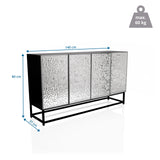 Maßzeichnung der Kommode METALLIO mit 140 × 80 cm und einer Belastbarkeit von 60 kg von hjh LIVING