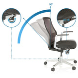 Dossier réglable du siège de bureau haut de gamme FOUNTAINE PRO avec un angle d'inclinaison de 90° de hjh OFFICE