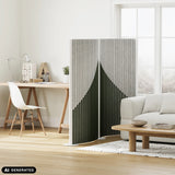Cloison de séparation visuelle et acoustique grise Flexmiut Wave au design ondulé de hjh OFFICE (image générée par IA)