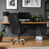 Siège de direction de luxe PRADO en similicuir noir avec pied en étoile et roulettes de hjh OFFICE