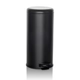 Poubelle CLEAN STEP noire avec couvercle et pédale de hjh OFFICE – vue à 360° (vue de face 15°)