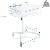 Dessin coté du Bureau assis-debout STAND VM-SU I avec une hauteur de 73-105 cm de hjh OFFICE