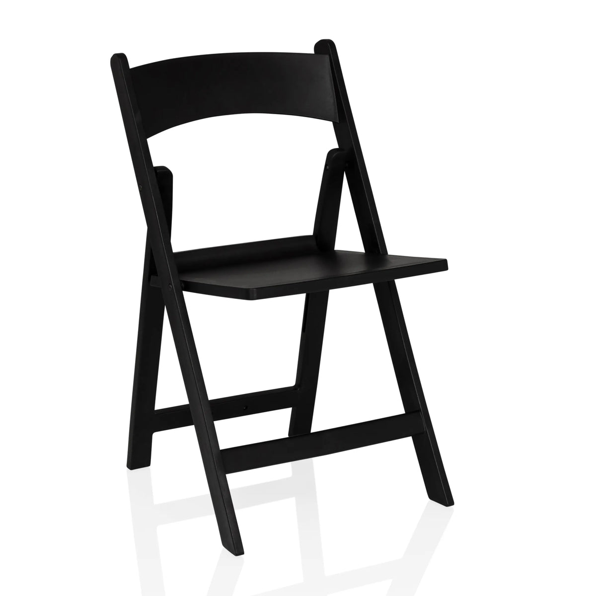 Chaise d'extérieur noire TRAVANO 1 avec dossier et structure carrée de hjh LIVING – vue à 360° (vue de trois quarts avant 29°)