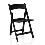 Chaise d'extérieur noire TRAVANO 1 avec dossier et structure carrée de hjh LIVING – vue à 360° (vue de trois quarts avant 29°)