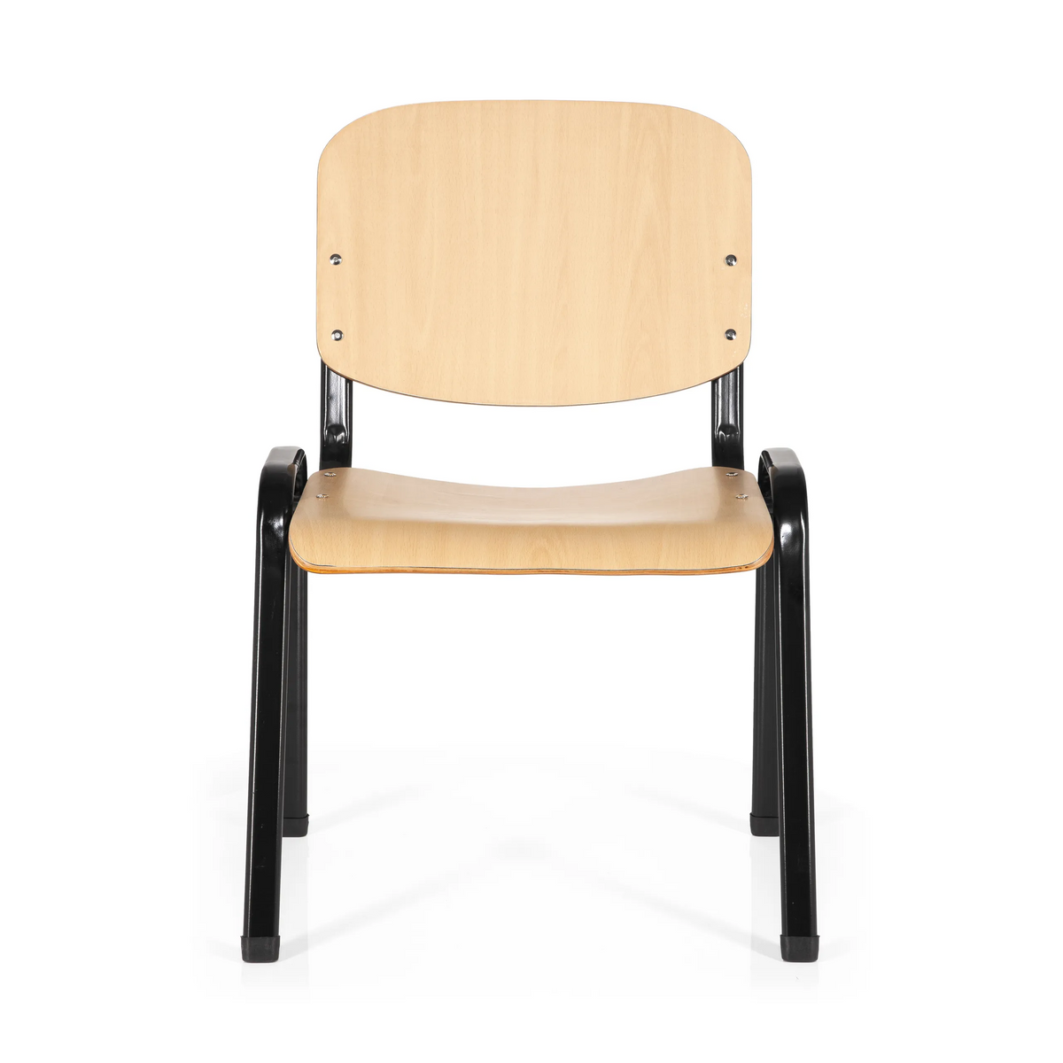 Chaise à quatre pieds XT 600 SW H avec assise et dossier en hêtre et structure noire de hjh OFFICE – vue à 360° (vue de face 0°)
