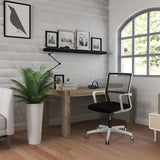 Siège de bureau de qualité professionnelle MOVE-TEC NET 3D W en blanc et noir avec dossier en maille et base à roulettes de hjh OFFICE
