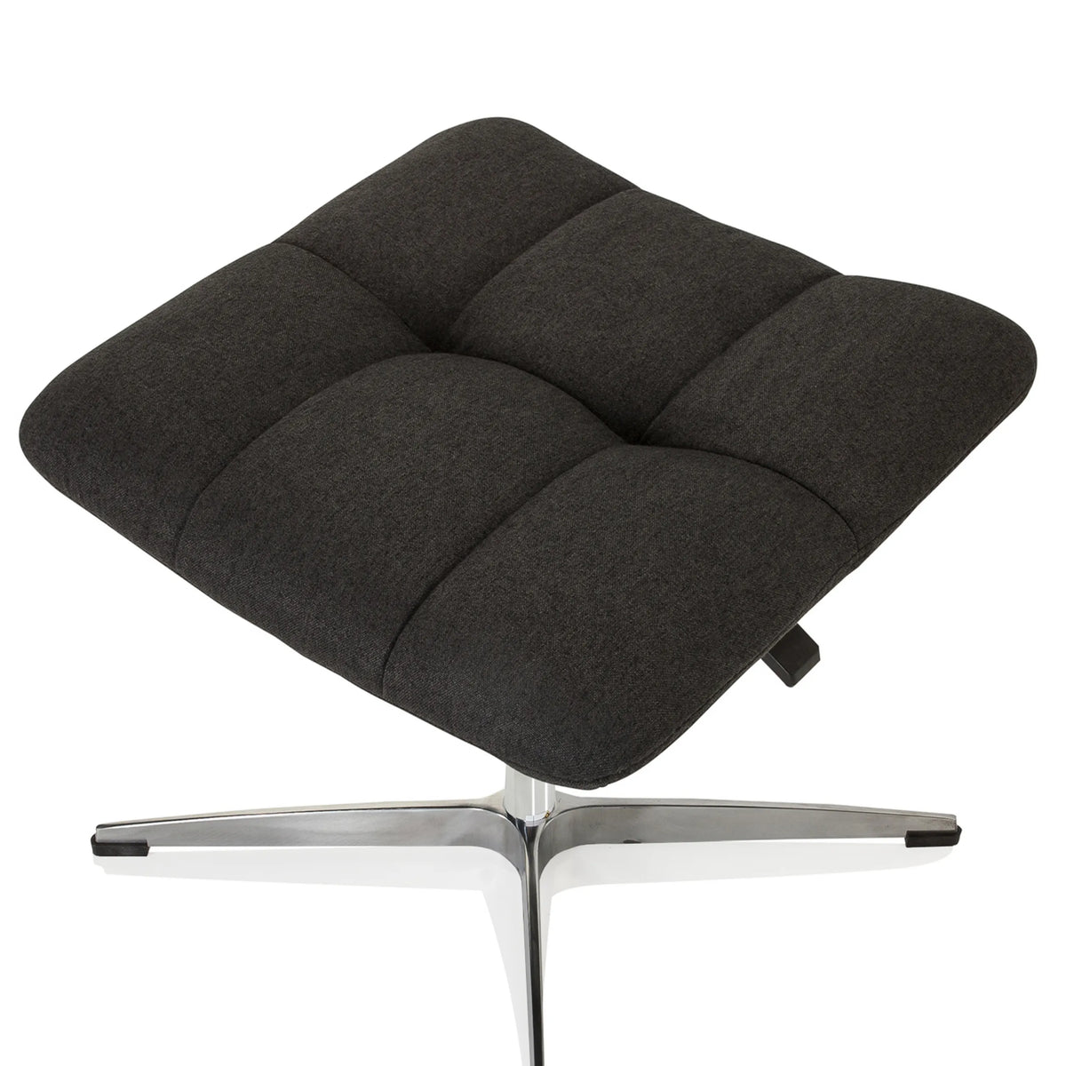 Assise matelassée noire du Tabouret rembourré SARANTO avec piètement en croix brillant de hjh OFFICE